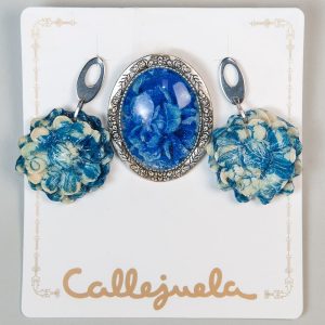 Pendientes y broche de resina