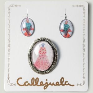 Aderezo de broche y pendientes